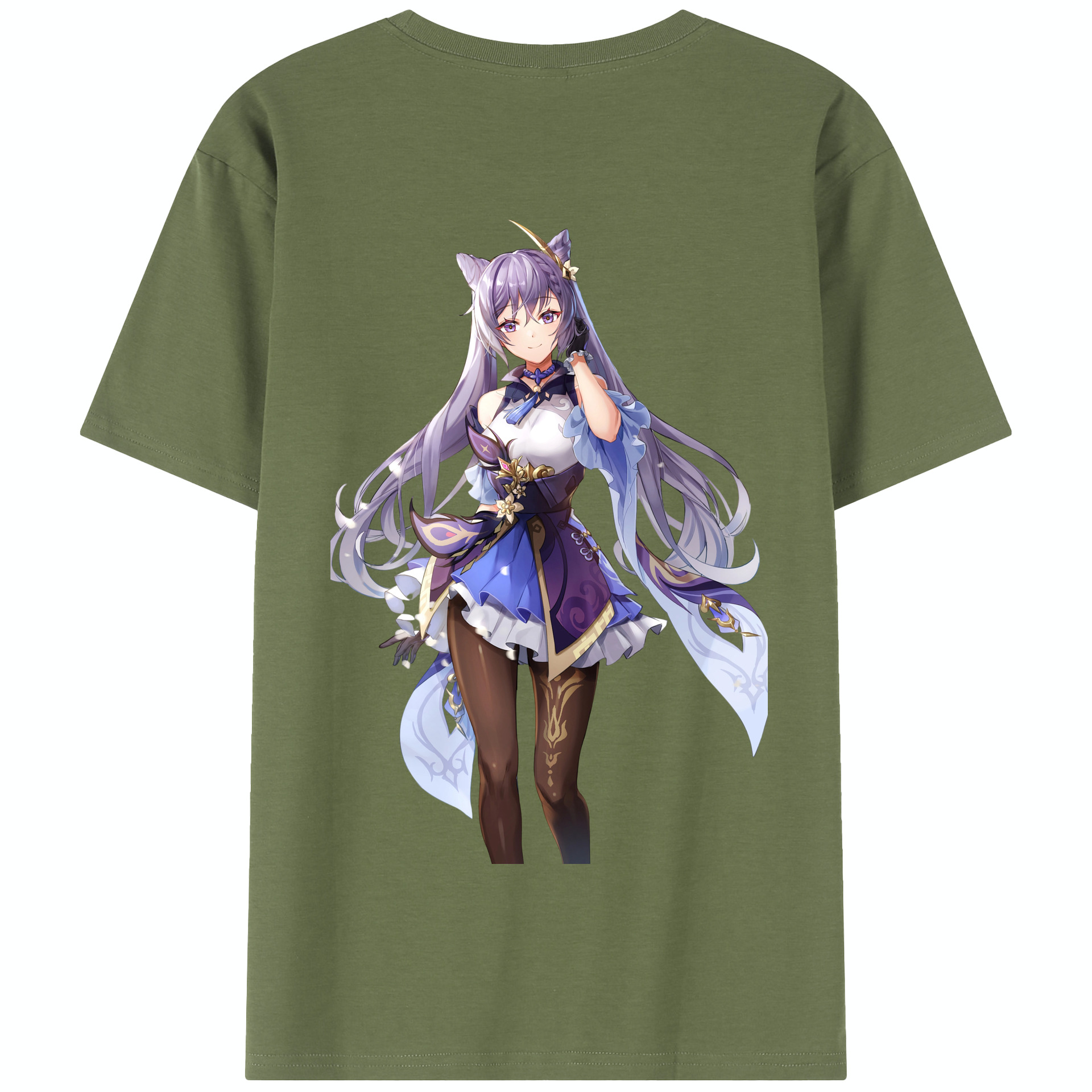 げんし神 刻晴 こくせい genshin Kokusei 綿100％半袖Tシャツ（背面プリント）
